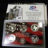 2004 S United States Mint 50 State Quarters Silver Proof Set. Original as issued. (5 pcs.).