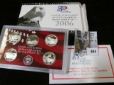 2006 S United States Mint 50 State Quarters Silver Proof Set. Original as issued. (5 pcs.).