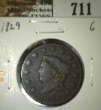 1829 Large Cent, G, G value $20
