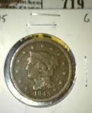 1845 Large Cent, G, G value $20
