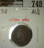 1868 IHC, AG/G, better date, G value $40