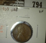 1909 VDB Lincoln Cent, XF, XF value $19