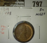 1909 VDB Lincoln Cent, BU MS63+, MS63 value $30
