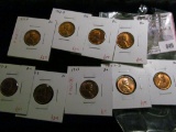 Group of 9 Lincoln Cents, 1951-D BU, 1952-D BU, 1954-S BU, 1955 BU, 1955-D BU, 1955-S BU, 1957 BU, 1