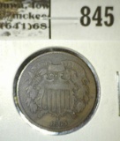 1865 2 Cent Piece, F+, value $25