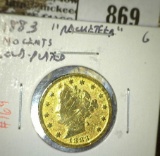 1883 no Cents V Nickel, G, gold plated 