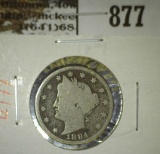 1884 V Nickel, G, value $20