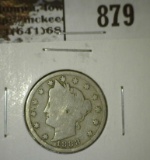 1888 V Nickel, G+, value $30
