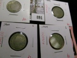 Group of 4 V Nickels, 1898, 1899, 1900 & 1901, all grade G, group value $10