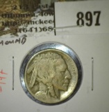 1913 type 1 Buffalo Nickel, F+, value $25