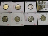 Group of 7 Jefferson Nickels, 1938, 1938-D, 1938-S, 1939, 1939-D, 1939-S & 1940-S, all circulated, g