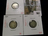 Group of 3 Barber Dimes, 1903-O, 1904 & 1905, all grade G, group value $13
