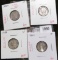 Group of 4 Mercury Dimes, 1938-D VF (better date), 1938-S F, 1939 XF & 1939-S VF, group value $12