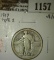 1917 type 1 Standing Liberty Quarter, VG/F, VG value $30, F value $50