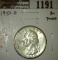 1950-D Washington Quarter, BU, MS63 value $10, MS65 value $35