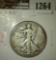 1934-S Walking Liberty Half, F, value $11