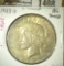 1923-S Peace Dollar, AU toned, value $36