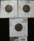 Group of 3 clipped planchet cents - 1940, 1944 & 1953-D, group value $9+