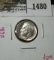 1954 Roosevelt Dime, BU with clipped planchet error, value $18+