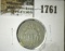 1866 Shield Nickel, with Rays, VG, scratches.