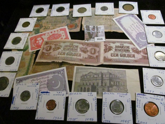Interesting group of Old Foreign Banknotes and a large group of Brazilian Coins, several dating back