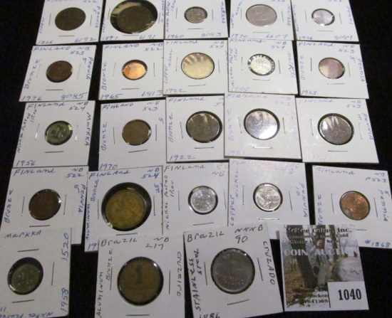 (2) Brazilian & (21) Finland Coins, all researched and catalogued, ready for the coin show.