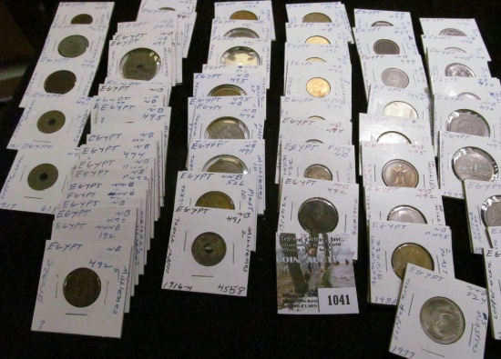 (75) Egyptian Coins, all researched and catalogued, ready for the coin show.