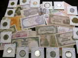 Interesting group of Old Foreign Banknotes and a large group of Brazilian Coins, several dating back