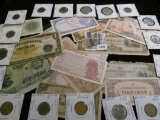 Interesting group of Old Foreign Banknotes and a large group of Brazilian Coins, several dating back