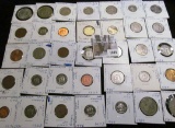 (35) Carded Foreign Coins, all researched and catalogued, ready for the coin show. Some sleepers in