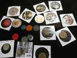 (20) Various Tokens, Medals and encased Cents. Includes a World War I Medal and a Micky Mouse Club m