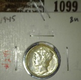1945 Mercury Dime, BU, value $20+
