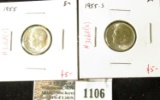 Group of 2 Roosevelt Dimes, 1955 & 1955-S, both BU, group value $10