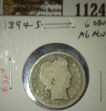 1894-S Barber Quarter, G obv AG rev, G value $10