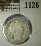 1896 Barber Quarter, G, value $10