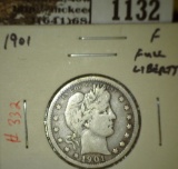 1901 Barber Quarter, F FULL LIBERTY, value $26