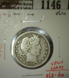 1910 Barber Quarter, VG10 split grade, VG8 value $10, F12 value $26