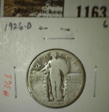 1926-D Standing Liberty Quarter, G, value $7.50