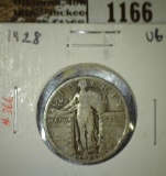 1928 Standing Liberty Quarter, VG, value $8