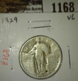 1929 Standing Liberty Quarter, VG, value $8