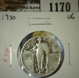 1930 Standing Liberty Quarter, VG, value $8