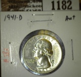 1941-D Washington Quarter, AU+, value $15