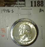 1946-S Washington Quarter, BU, value $25