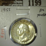 1955 Washington Quarter, BU toned, value $15