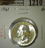 1961 Washington Quarter, BU, MS63 value $10, MS65 value $15