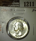 1961-D Washington Quarter, BU, MS63 value $10, MS65 value $15