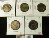 Group of all 5 different 2014-S Business Strike (NOT PROOF) ATB quarters, these are low-mintage, gro