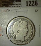 1904 Barber Half, G+, value $17