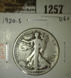 1920-S Walking Liberty Half, VG+, value $18