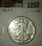 1923-S Walking Liberty Half, VG, value $15